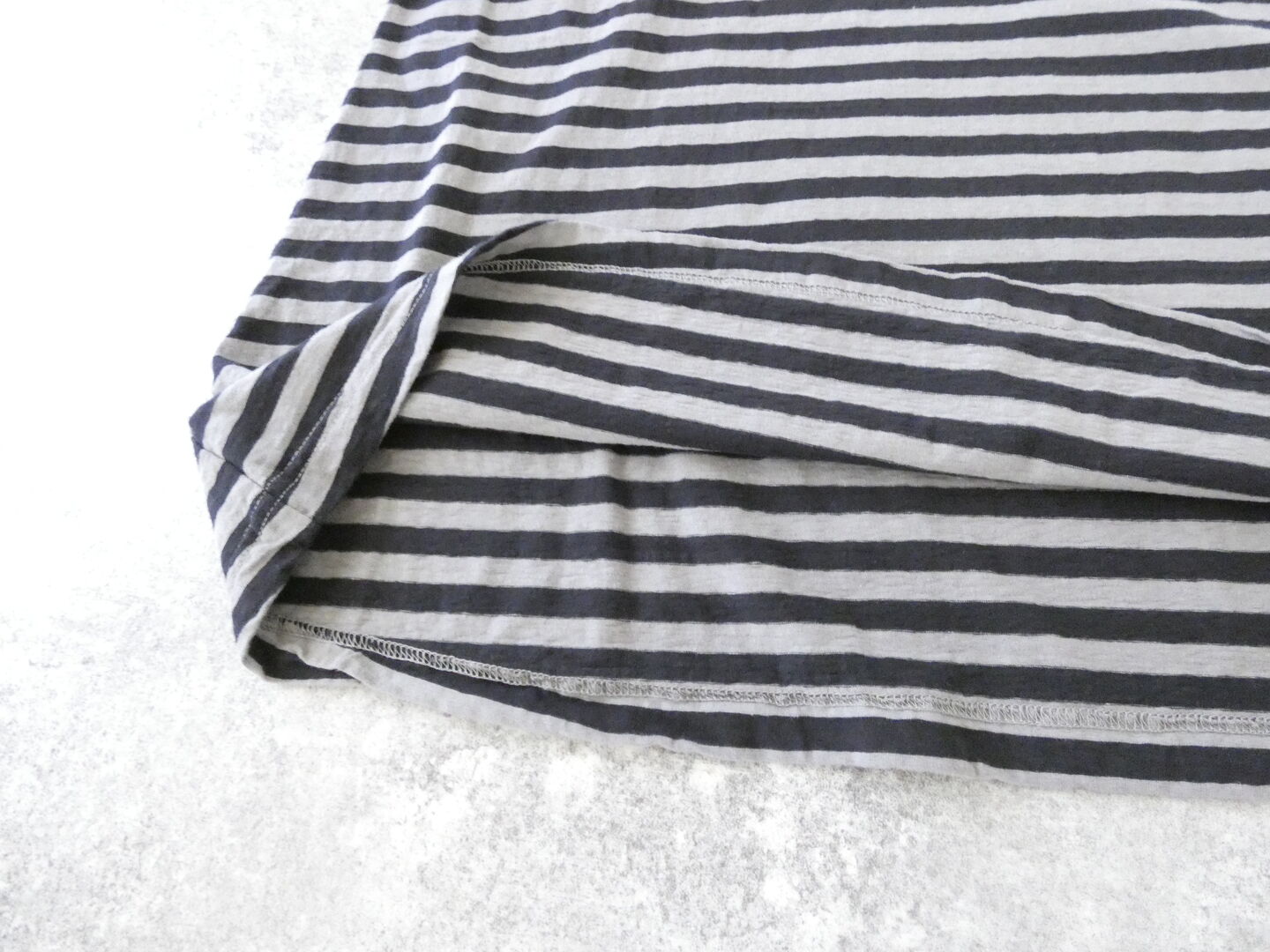 prit(プリット) 30/1リサイクルムラ糸天竺ボーダーノースリーブフレアプルオーバーの商品画像47