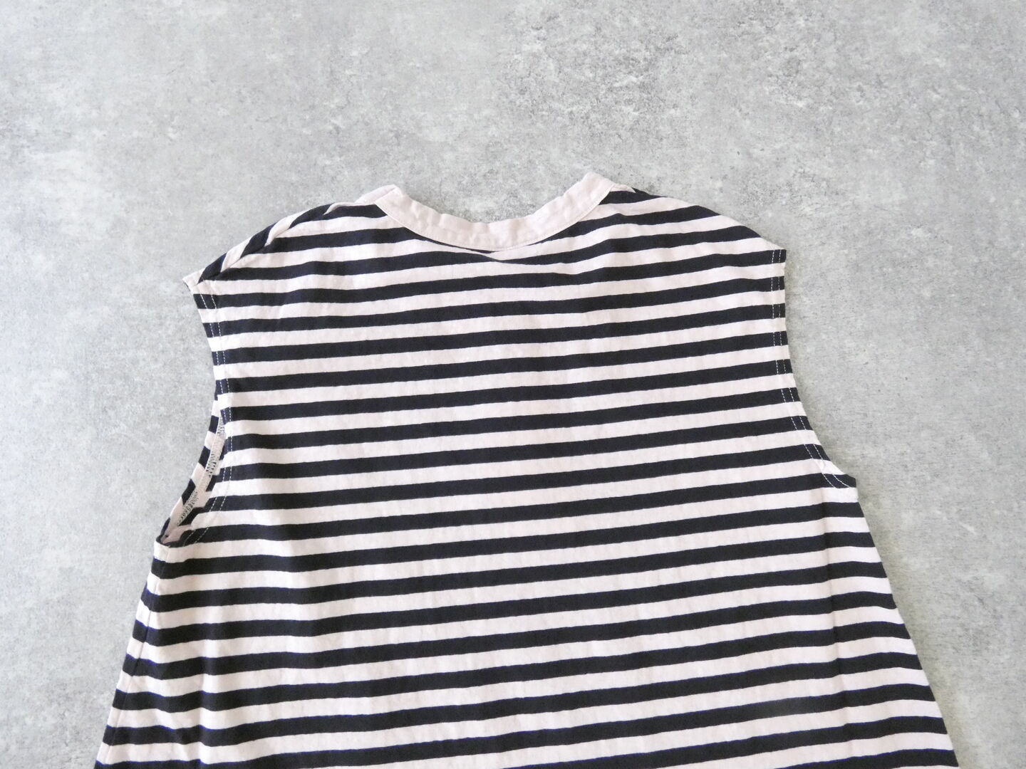 prit(プリット) 30/1リサイクルムラ糸天竺ボーダーノースリーブフレアプルオーバーの商品画像61