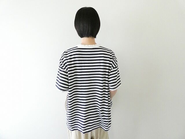 prit(プリット) 30/1リサイクルムラ糸天竺ボーダー5分袖ワイドTシャツの商品画像10