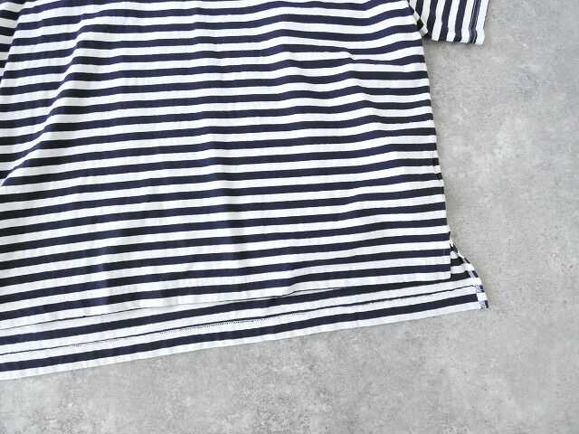 prit(プリット) 30/1リサイクルムラ糸天竺ボーダー5分袖ワイドTシャツの商品画像32