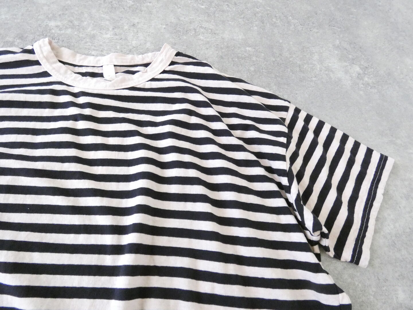 prit(プリット) 30/1リサイクルムラ糸天竺ボーダー5分袖ワイドTシャツの商品画像45