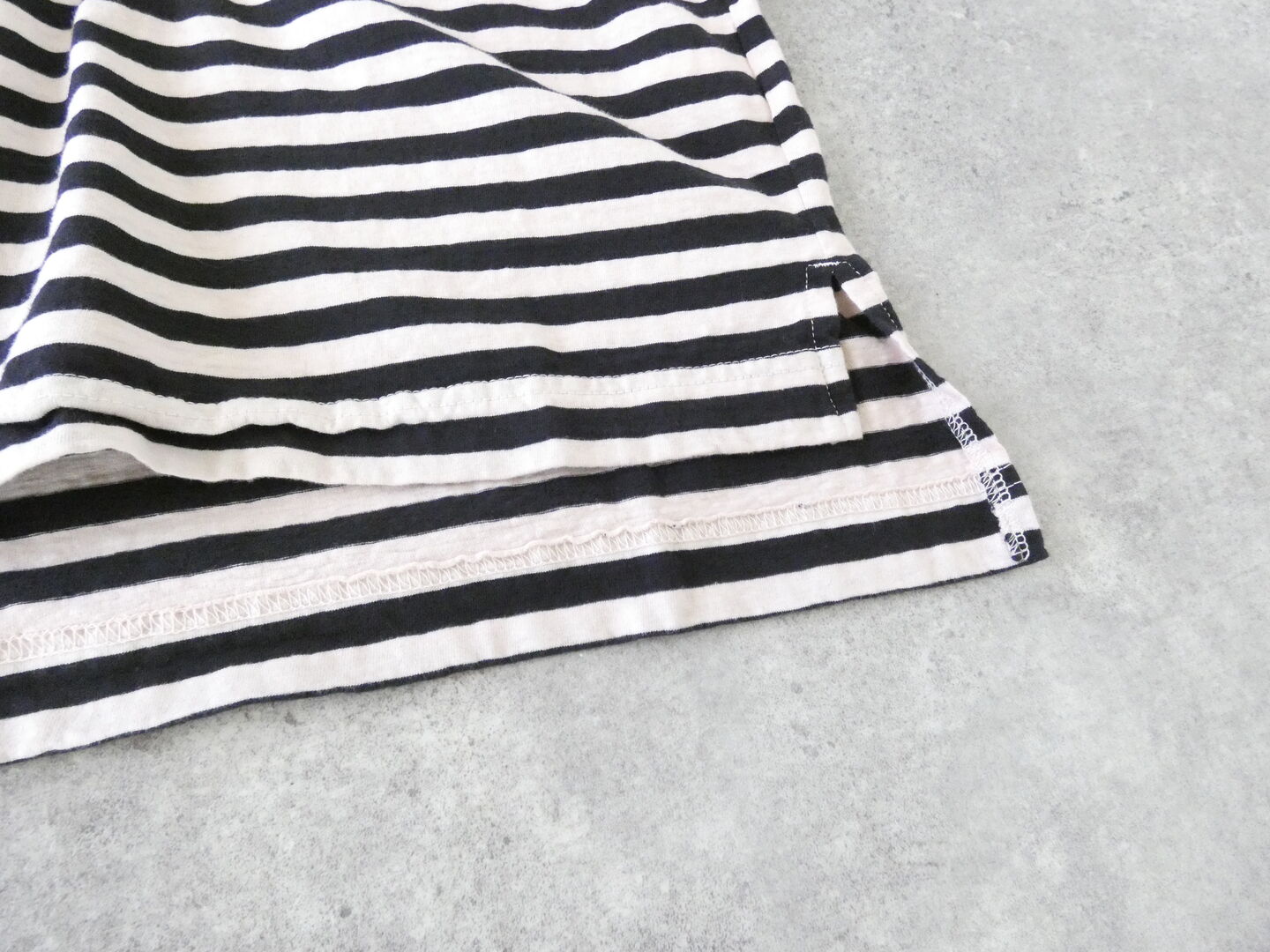 prit(プリット) 30/1リサイクルムラ糸天竺ボーダー5分袖ワイドTシャツの商品画像46