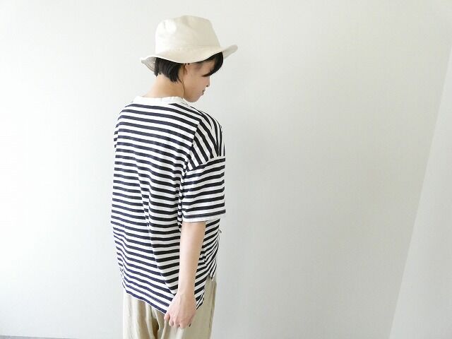 prit(プリット) 30/1リサイクルムラ糸天竺ボーダー5分袖ワイドTシャツの商品画像8