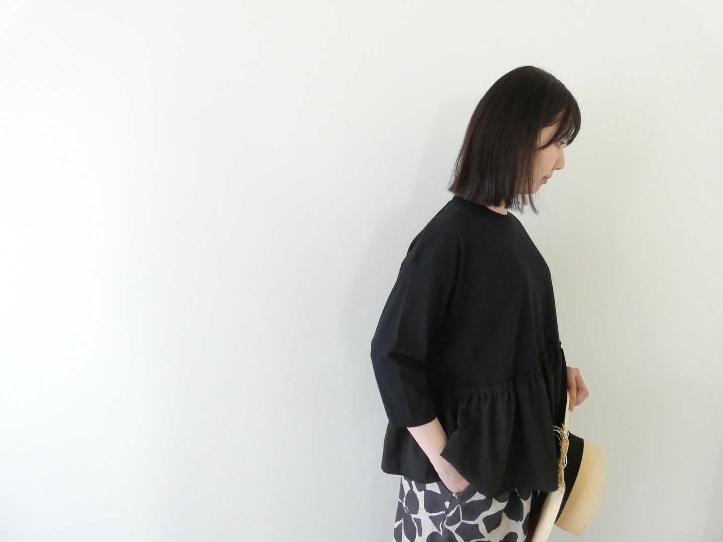 sabbatum(サバタム) BD30/1 天竺バイファブリックギャザーフリルプルオーバーの商品画像7