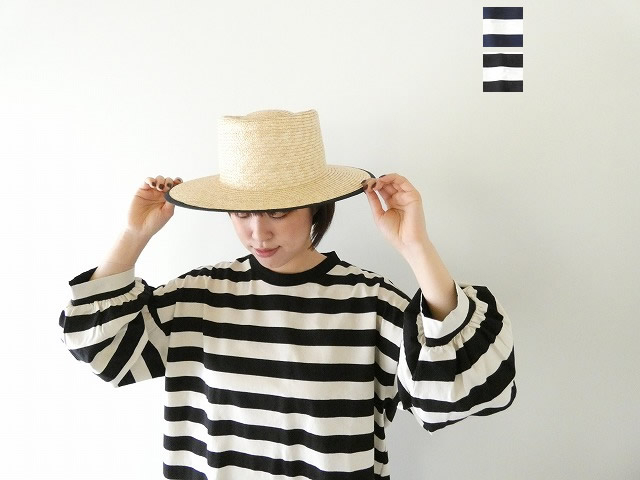 UNIVERSAL SEVEN(ユニヴァーサル セブン) 度詰め天竺ボーダーギャザーパフプルオーバー(US260CT015)